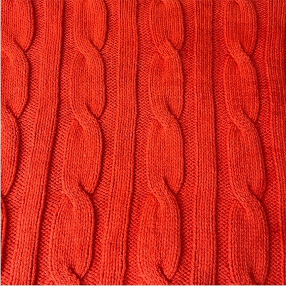 Madewell Cable-Knit V-Neck Crop Cozy Fall Knit Sweater In Roasted Squash - Picture 7 of 12